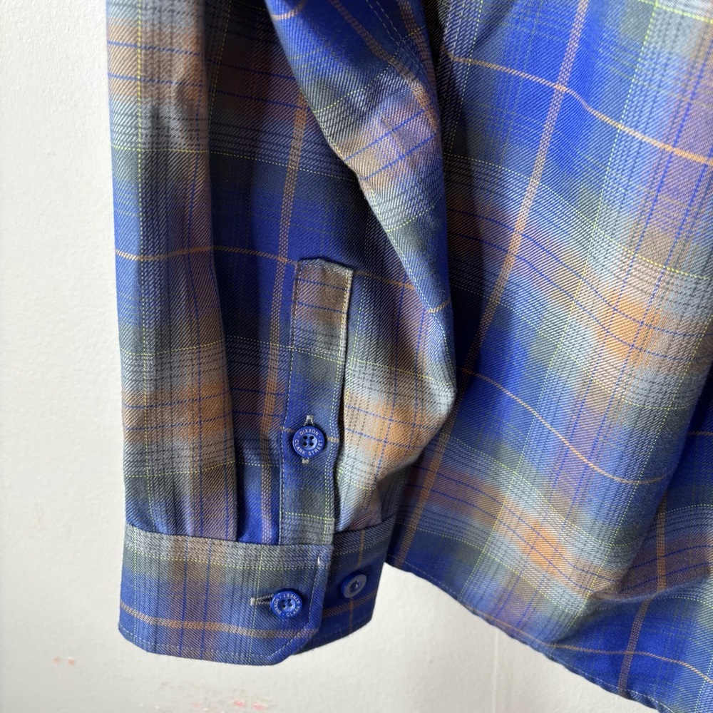 Dixxon Flannel Clark Street Blue Plaid Men’s SZ XL Pearl Snap Long Sleeve Pocket - Picture 13 of 15